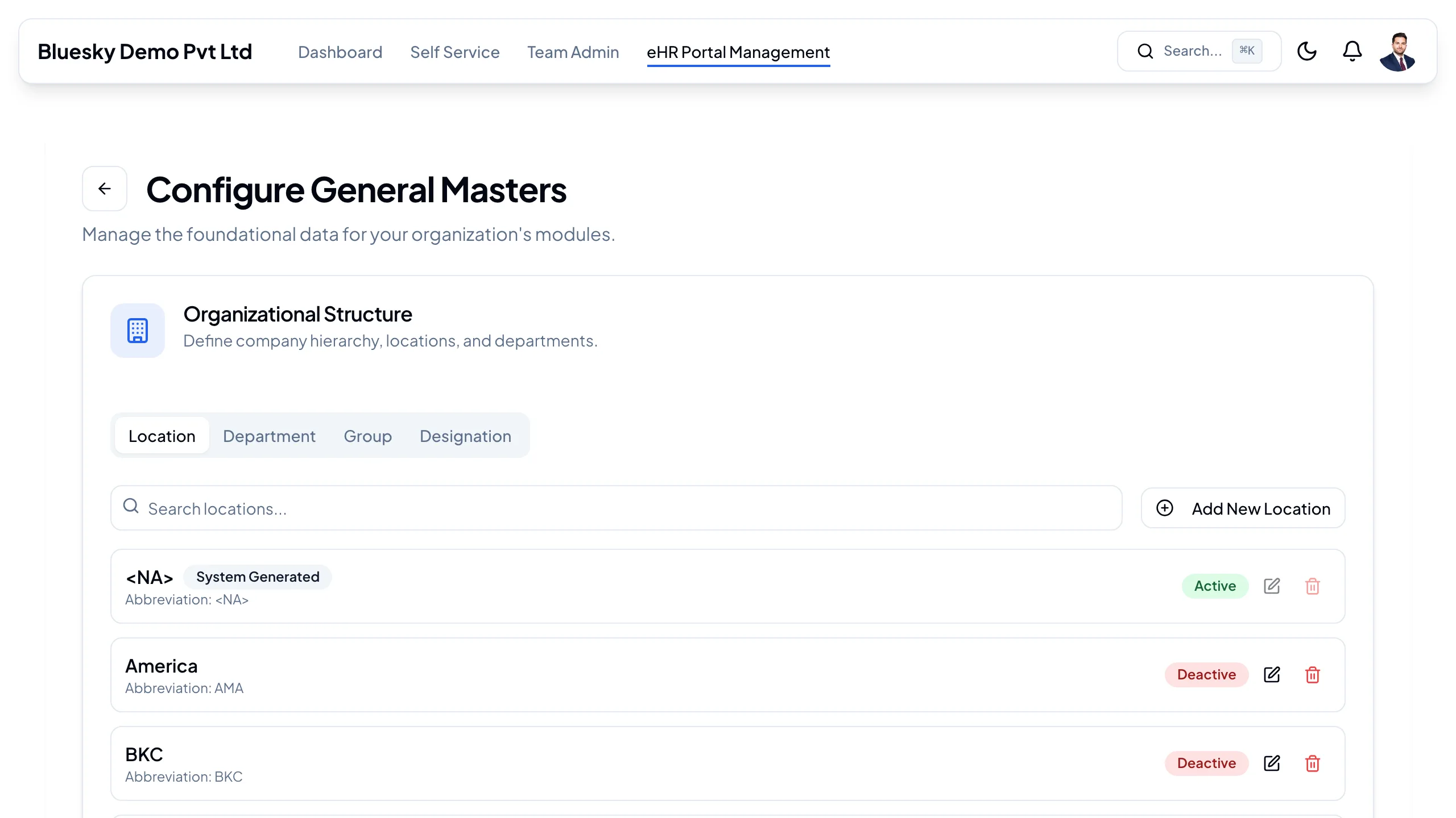 Configure General Masters