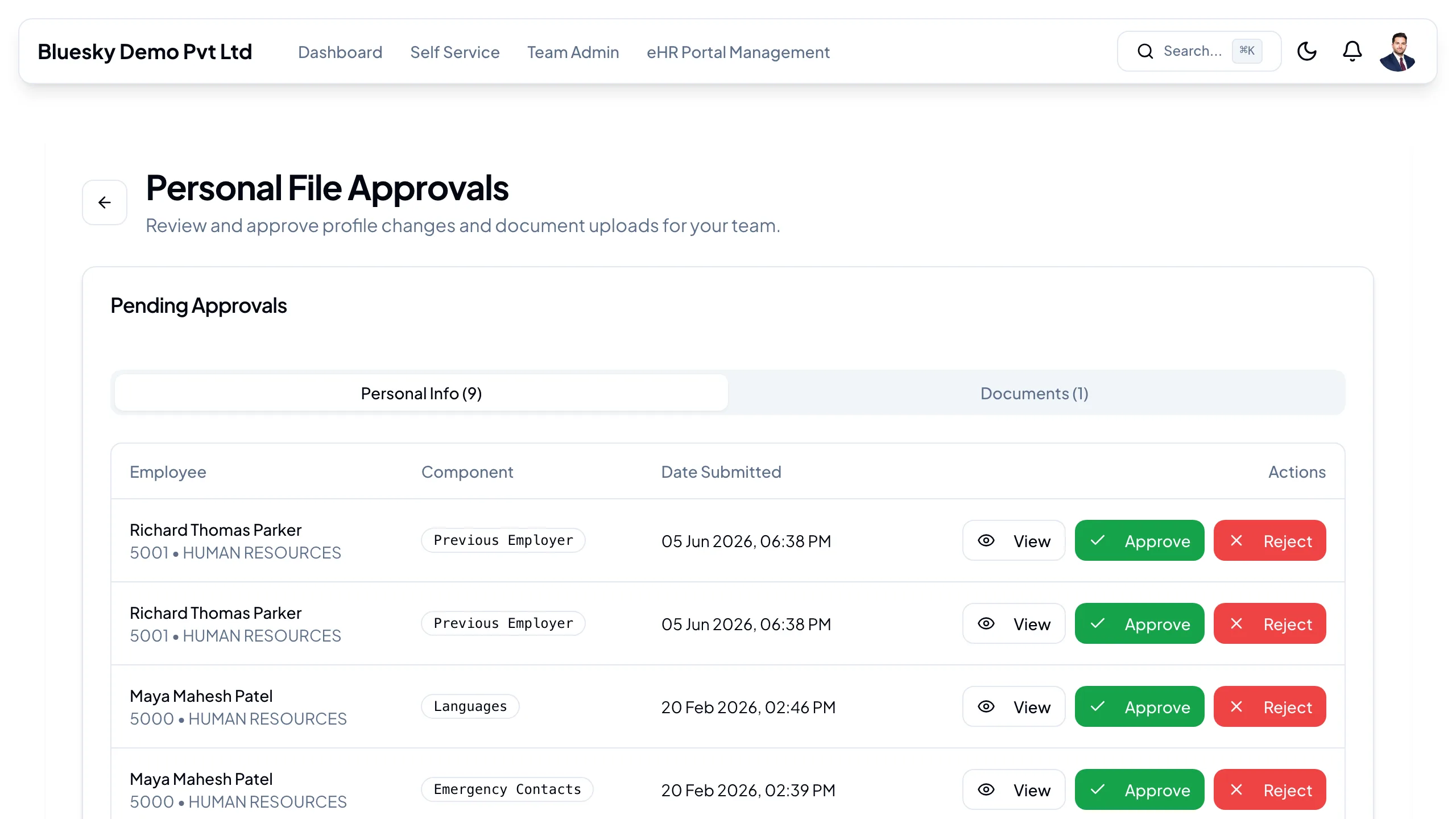 Personal File Approvals