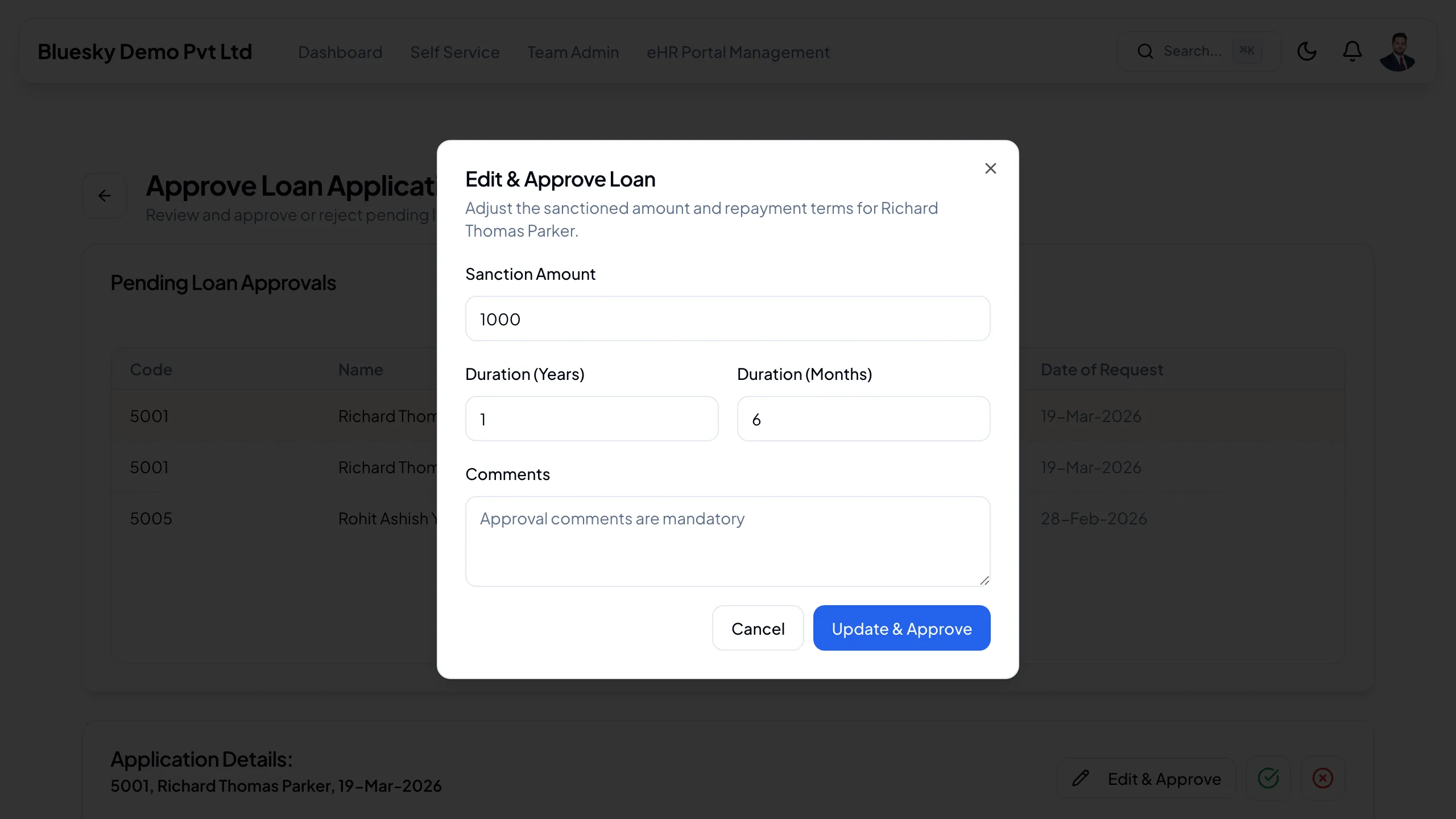 Edit & Approve Loan